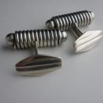 John Lauritzen, silver cufflinks, Denmark, circa 1965 SOLD - Image 2