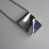 Arne Johansen, silver lapis lazuli set pendant, on chain, Denmark, circa 1980 SOLD