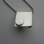 Arne Johansen, silver lapis lazuli set pendant, on chain, Denmark, circa 1980 SOLD - Image 4