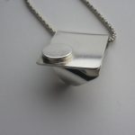 Arne Johansen, silver lapis lazuli set pendant, on chain, Denmark, circa 1980 SOLD - Image 5
