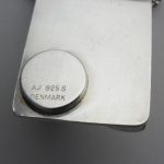 Arne Johansen, silver lapis lazuli set pendant, on chain, Denmark, circa 1980 SOLD - Image 6