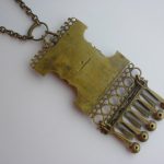 Pentti Sarpaneva, for Kalevala Koru, tiger eye set bronze pendant on chain, Finland SOLD - Image 2