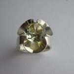 Elis Kauppi for Kupittaan Kulta, pale citrine set silver ring, Finland, circa 1970 SOLD - Image 3