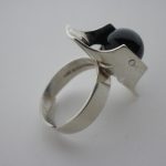 Kultaseppa Salovaara, onyx set silver ring, Finland, circa 1972 SOLD - Image 2