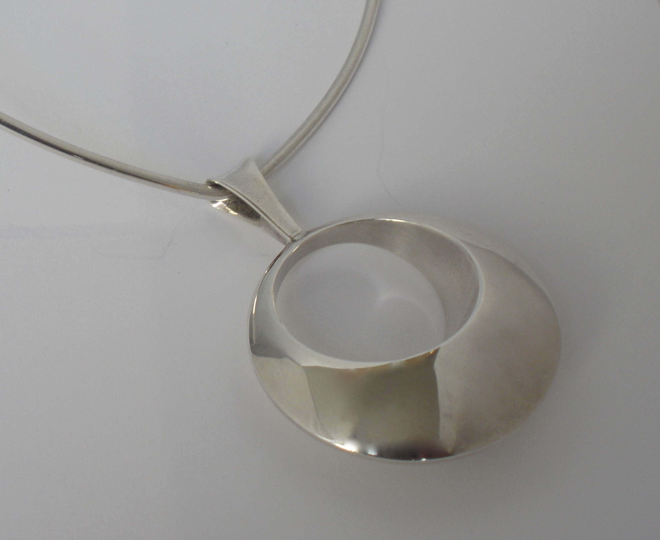 Karl Erik Palmberg, for Alton, silver pendant on neckring, Sweden, 1973 ...