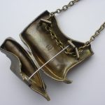 Bjorn Weckström for Lapponia, 'Daytona' bronze pendant brooch on chain, Finland, Circa 1974 SOLD - Image 2