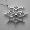 Jorma Laine for Kultateollisuus Ky (attributed), silver 'Ruutu' pendant on chain, Finland, circa 1972 SOLD