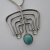 Bjorn Sigurd Ostern, for David-Andersen, amazonite silver pendant, on a chain, Norway, circa 1968 SOLD