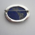 Magnus Maximus Designs, lapis lazuli and silver oval panel brooch, Edinburgh 1976 SOLD - Image 2