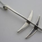 Anna-Greta Eker, for Norway Designs Plus Studios, silver pendant on a chain, Norway, 1968 Birmingham import mark SOLD - Image 2