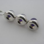 Kultaseppa Salovaara, three stone amethyst silver pendant on a chain, Finland, circa 1970 SOLD - Image 2