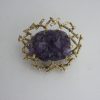 Cropp & Farr, a 9 carat gold amethyst drusy brooch, Birmingham 1970 SOLD