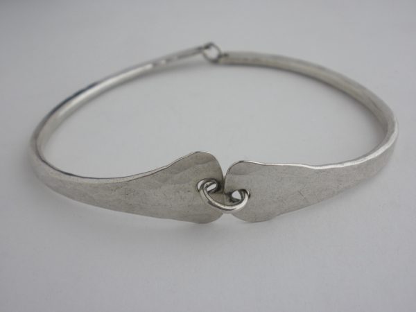 Isle of Wight Silver, silver hand wrought two part bangle, Sheffield 2005 SOLD