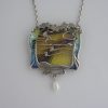 Pat Cheney, Chene d'Glas Collection silver, enamel and John Ditchfield glass Art Nouveau inspired pendant, on a chain, Edinburgh, circa 1998 SOLD - Image 2