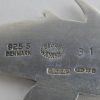 Arno Malinowski, for Georg Jensen, silver leaping dolphins brooch, #317, Denmark, 1992 London import mark SOLD - Image 3
