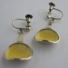 Ivar T Holth, pair of yellow enamel silver drop earrings, Norway, circa 1965 SOLD - Image 2
