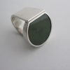 Uwe Moltke, nephrite jade set silver ring, Denmark, circa 1970 SOLD - Image 2