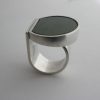 Uwe Moltke, nephrite jade set silver ring, Denmark, circa 1970 SOLD