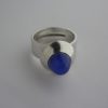 Elis Kauppi for Kupittaan Kulta, blue agate set silver ring, Finland, circa 1970 SOLD - Image 2