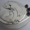 P. G. (untraced), silver heart shaped lapis lazuli set box, Birmingham 1997 SOLD - Image 3