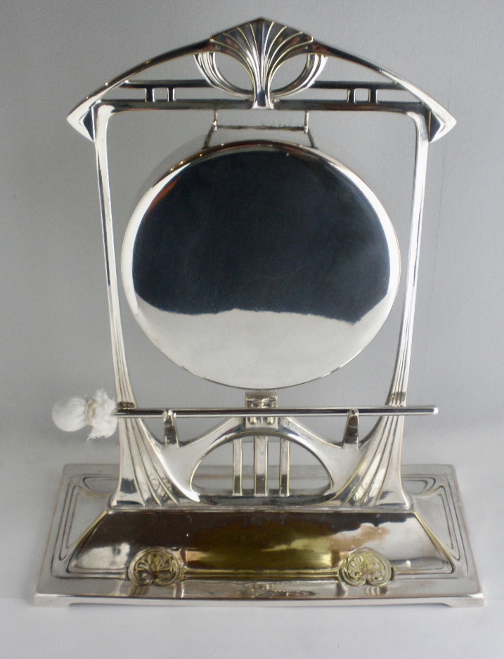 WMF (Wurttembergische Metallwarenfabrik), in the style of Albin Mueller,  silver plated Jugendstil Art Nouveau dinner gong, Germany, circa 1905 SOLD  – John Kelly 1880+