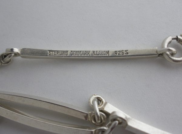 Niels Erik From, hematite set silver pendant on chain, Denmark, circa 1972 SOLD - Image 5