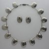 Jorgen Jensen, pewter and purple paste necklace with ear clips, Denmark, circa 1965 SOLD - Image 2
