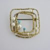 Anonymous, 9 carat gold cultured pearl and turquoise bead set brooch, 1967 London import mark SOLD