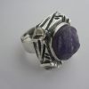 Pentti Sarpaneva, for Turun Hopea, amethyst crystal set silver ring, Finland, 1976 (Ref HH)