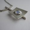 Victor Jansson, blue grey agate set silver pendant, Sweden, 1969 SOLD - Image 2