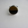 Niels Erik From, tiger eye set silver ring, Denmark, 1972 London import mark SOLD