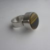 Niels Erik From, tiger eye set silver ring, Denmark, 1972 London import mark SOLD - Image 3