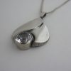 Karl Laine, for Sten & Laine, rock crystal set silver pendant on chain, Finland, circa 1970 SOLD - Image 2