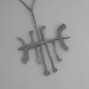 Cado Designs, silver abstract pendant on a chain, Sheffield 1973 SOLD - Image 2