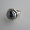 Harald Nielsen for Georg Jensen, haematite set silver ring, #46F, Denmark, London import mark for 1977 SOLD - Image 2