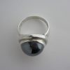 Harald Nielsen for Georg Jensen, haematite set silver ring, #46F, Denmark, London import mark for 1977 SOLD - Image 3