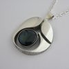 Karl Laine, for Sten & Laine, large spectrolite set silver pendant on chain, Finland, 1992 SOLD - Image 3