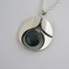 Karl Laine, for Sten & Laine, large spectrolite set silver pendant on chain, Finland, 1992 SOLD - Image 2