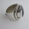Michael Allen Bolton, black onyx and garnet silver ring, London 1976 SOLD - Image 3