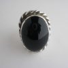 Michael Allen Bolton, black onyx and garnet silver ring, London 1976 SOLD - Image 2