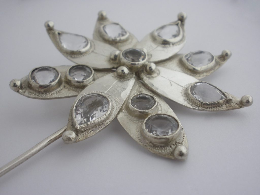 Michael Allen Bolton, substantial silver and rock crystal stickpin