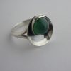 Niels Erik From, green agate cabochon set silver ring, Denmark, circa 1970 (Ref S005) SOLD