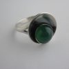 Niels Erik From, green agate cabochon set silver ring, Denmark, circa 1970 (Ref S005) SOLD - Image 2