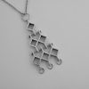 Jorma Laine for Kultateollisuus Ky (attributed), silver 'Ruutu' pendant on chain, Finland, circa 1972 SOLD