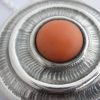 Hans Rudi Hofer, 800 standard silver coral set circular panel pendant brooch, German, circa 1975 (Ref S079) SOLD - Image 4