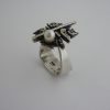 Hans Rudi Hofer, cultured pearl set 800 standard silver brutalist ring, German, circa 1968 (Ref S061) SOLD - Image 4