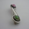 Hans Rudi Hofer, pink and green tourmaline set 800 standard silver brooch, German, circa 1965 (Ref S078) SOLD - Image 2