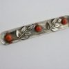 Hans Rudi Hofer, 800 standard silver coral set panel brooch, German, circa 1955 (Ref S070) SOLD