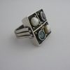 Hans Rudi Hofer, garnet, blue tourmaline and freshwater pearl set 800 standard silver and gold Arts and Crafts ring, German, circa 1930 (Ref S059) SOLD - Image 4