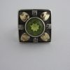 Hans Rudi Hofer, peridot and diamond set 800 standard silver and gold Arts and Crafts ring, German, circa 1930  SOLD (Ref S058) - Image 8